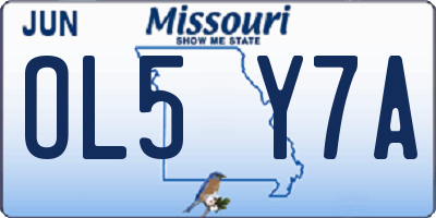 MO license plate OL5Y7A
