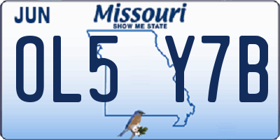 MO license plate OL5Y7B