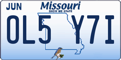 MO license plate OL5Y7I