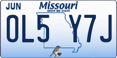 MO license plate OL5Y7J