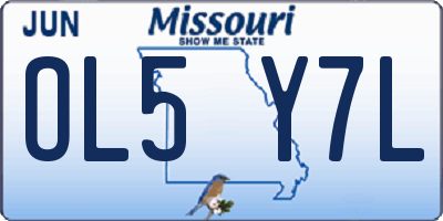 MO license plate OL5Y7L