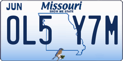 MO license plate OL5Y7M