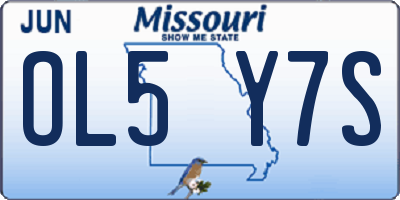 MO license plate OL5Y7S