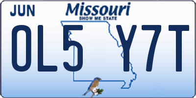 MO license plate OL5Y7T