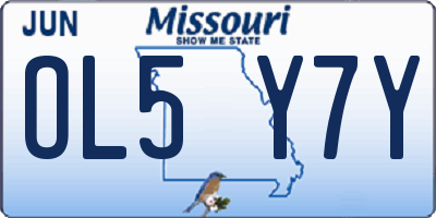 MO license plate OL5Y7Y