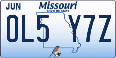 MO license plate OL5Y7Z