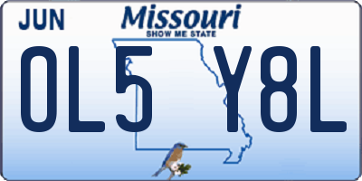 MO license plate OL5Y8L