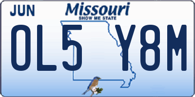 MO license plate OL5Y8M