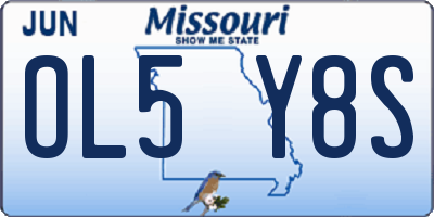 MO license plate OL5Y8S