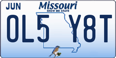 MO license plate OL5Y8T