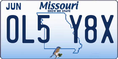 MO license plate OL5Y8X