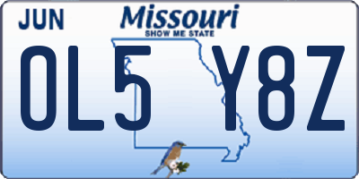 MO license plate OL5Y8Z