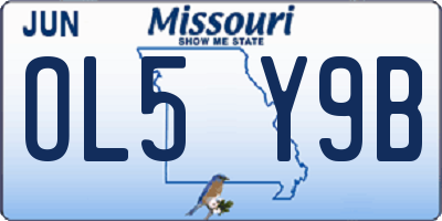 MO license plate OL5Y9B
