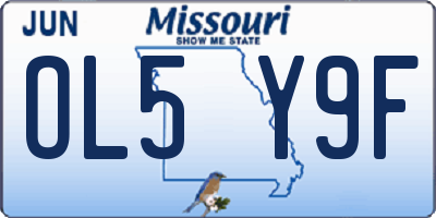 MO license plate OL5Y9F