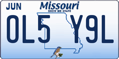 MO license plate OL5Y9L
