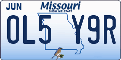 MO license plate OL5Y9R