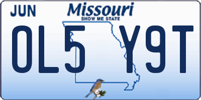 MO license plate OL5Y9T