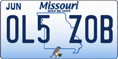 MO license plate OL5Z0B