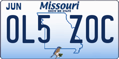 MO license plate OL5Z0C