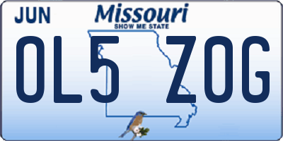 MO license plate OL5Z0G