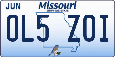 MO license plate OL5Z0I
