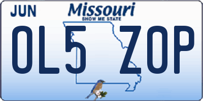 MO license plate OL5Z0P