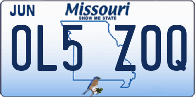 MO license plate OL5Z0Q