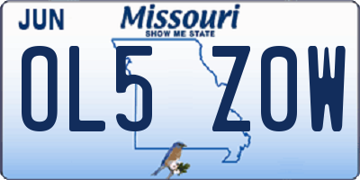 MO license plate OL5Z0W