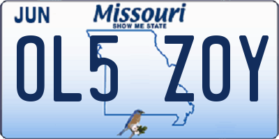 MO license plate OL5Z0Y