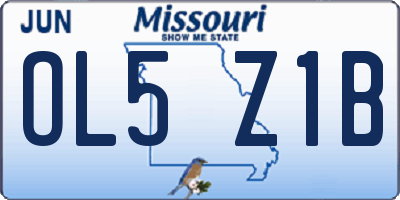 MO license plate OL5Z1B