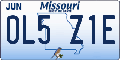 MO license plate OL5Z1E