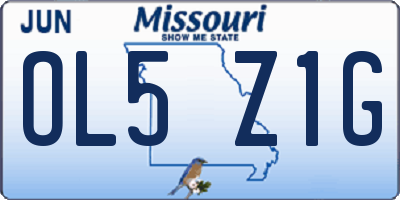 MO license plate OL5Z1G