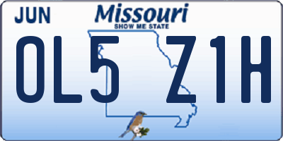 MO license plate OL5Z1H