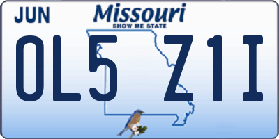 MO license plate OL5Z1I