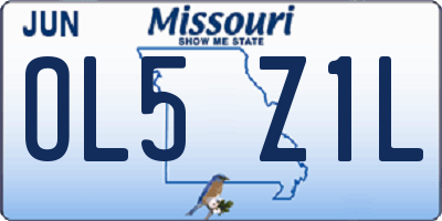 MO license plate OL5Z1L