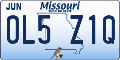 MO license plate OL5Z1Q