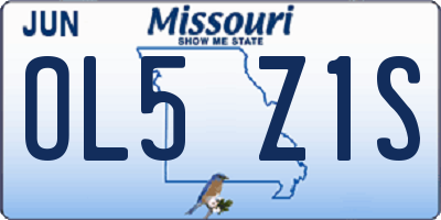 MO license plate OL5Z1S