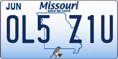 MO license plate OL5Z1U