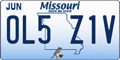 MO license plate OL5Z1V