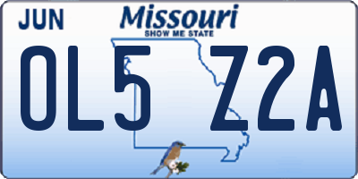 MO license plate OL5Z2A