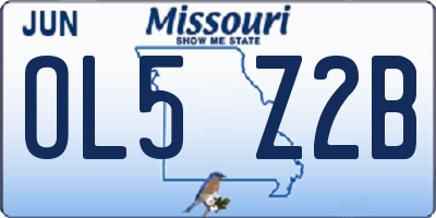 MO license plate OL5Z2B