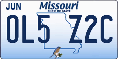 MO license plate OL5Z2C