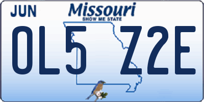 MO license plate OL5Z2E