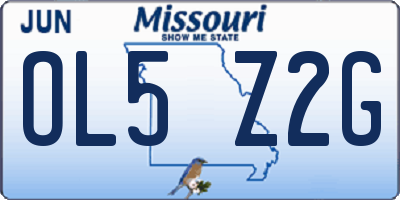 MO license plate OL5Z2G