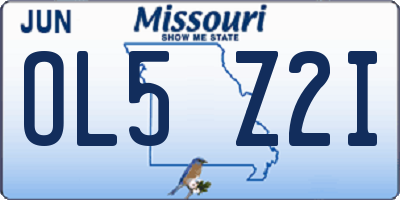 MO license plate OL5Z2I