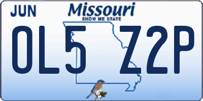 MO license plate OL5Z2P