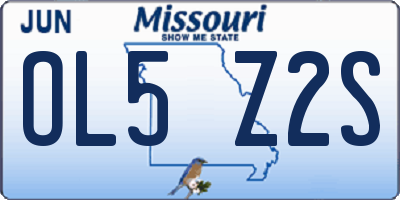 MO license plate OL5Z2S