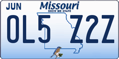 MO license plate OL5Z2Z