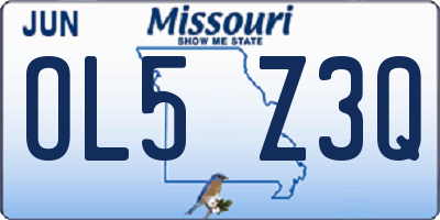 MO license plate OL5Z3Q
