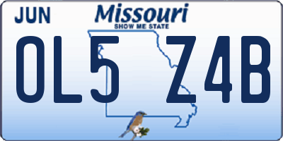 MO license plate OL5Z4B